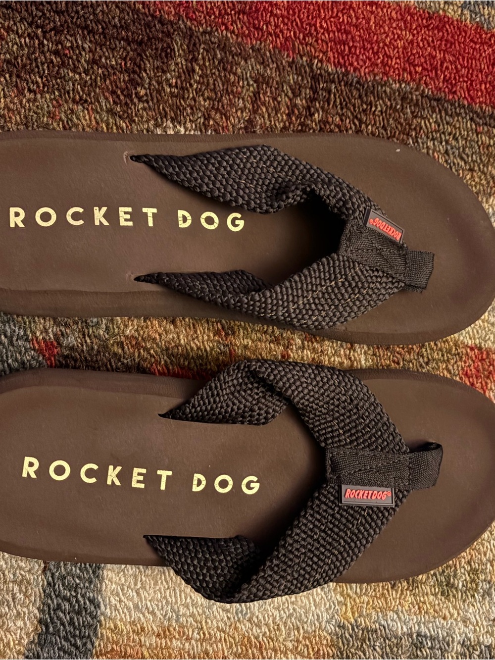 Rocket Dog Flip Flops in Black and Brown with Black Straps - Picture 4 of 4